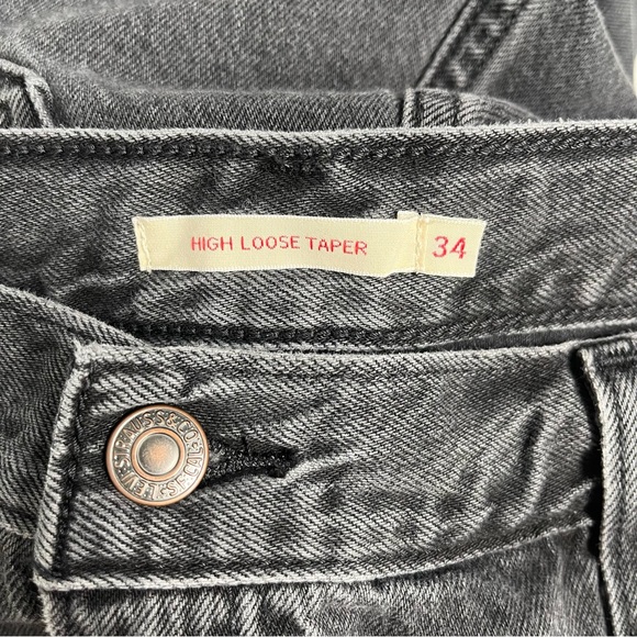Levi's High Loose Taper Jeans Women’s Size 34 Lose Control Black - Picture 9 of 16